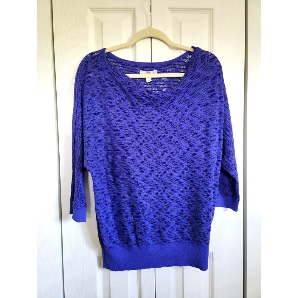 Dana Buchman Size‎ L Sweater Dolman 3/4  Sleeve Boat Neck Purple NWT